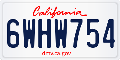 CA license plate 6WHW754