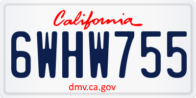 CA license plate 6WHW755