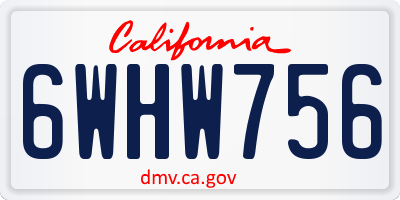 CA license plate 6WHW756