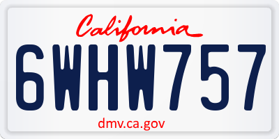 CA license plate 6WHW757
