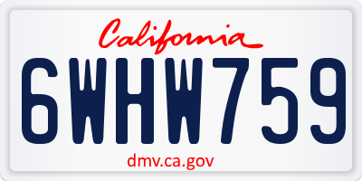 CA license plate 6WHW759