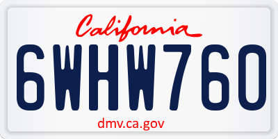 CA license plate 6WHW760