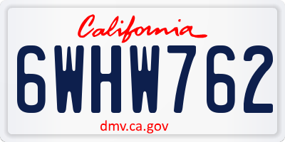 CA license plate 6WHW762