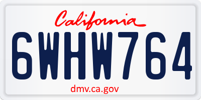 CA license plate 6WHW764