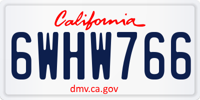 CA license plate 6WHW766