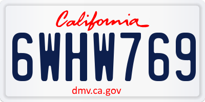 CA license plate 6WHW769