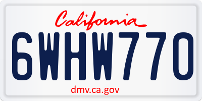 CA license plate 6WHW770