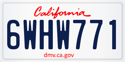 CA license plate 6WHW771
