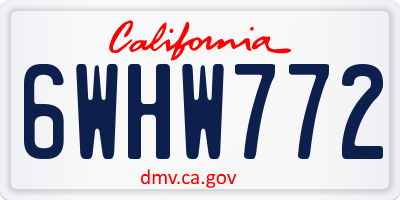 CA license plate 6WHW772