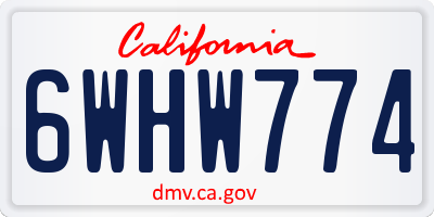 CA license plate 6WHW774