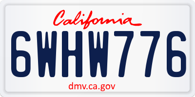 CA license plate 6WHW776