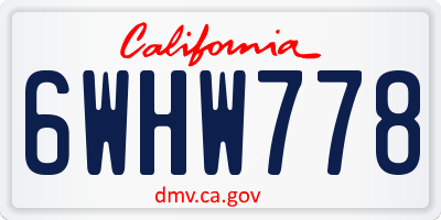 CA license plate 6WHW778