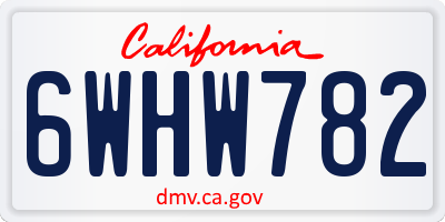 CA license plate 6WHW782