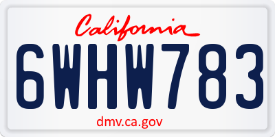 CA license plate 6WHW783