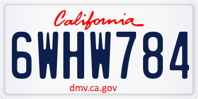CA license plate 6WHW784