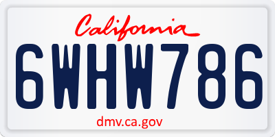 CA license plate 6WHW786