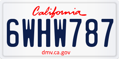 CA license plate 6WHW787