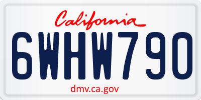 CA license plate 6WHW790