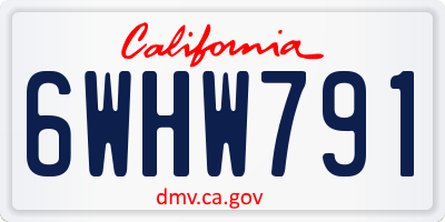 CA license plate 6WHW791