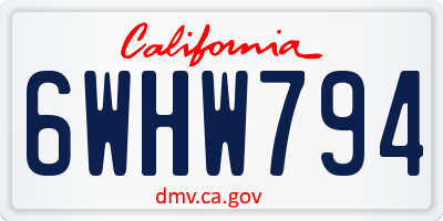CA license plate 6WHW794