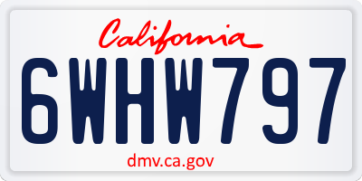 CA license plate 6WHW797