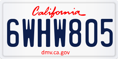CA license plate 6WHW805