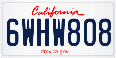 CA license plate 6WHW808