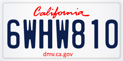 CA license plate 6WHW810