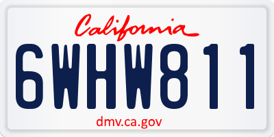 CA license plate 6WHW811