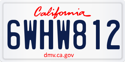 CA license plate 6WHW812
