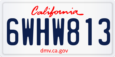 CA license plate 6WHW813