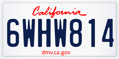 CA license plate 6WHW814