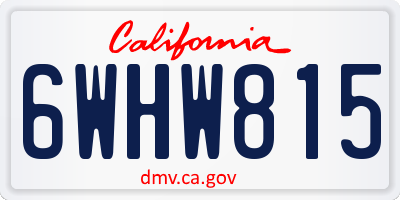 CA license plate 6WHW815