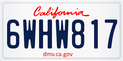 CA license plate 6WHW817