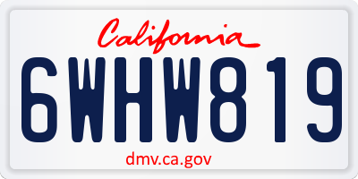 CA license plate 6WHW819