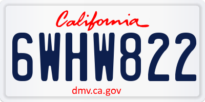 CA license plate 6WHW822