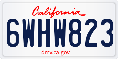 CA license plate 6WHW823