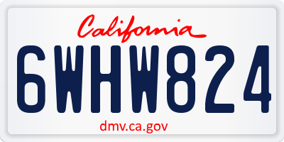 CA license plate 6WHW824