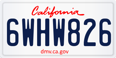 CA license plate 6WHW826
