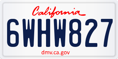 CA license plate 6WHW827