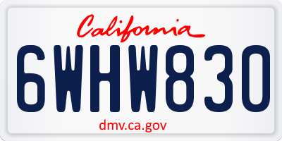 CA license plate 6WHW830