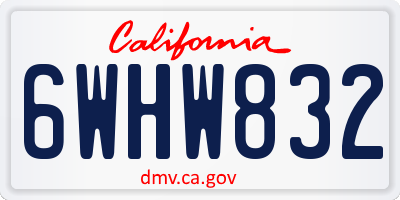 CA license plate 6WHW832