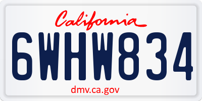CA license plate 6WHW834