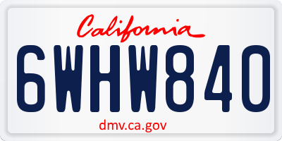 CA license plate 6WHW840