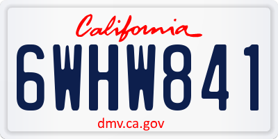 CA license plate 6WHW841