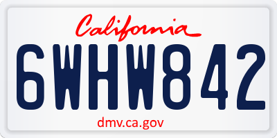 CA license plate 6WHW842