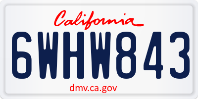 CA license plate 6WHW843