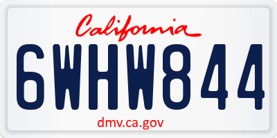 CA license plate 6WHW844
