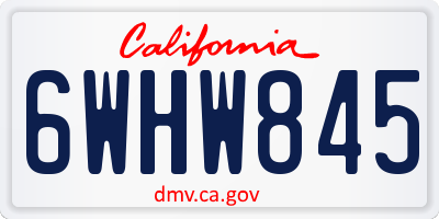 CA license plate 6WHW845