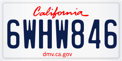CA license plate 6WHW846